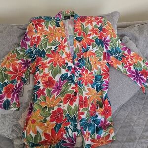 Vintage Lizsport Colorful Floral Blazer